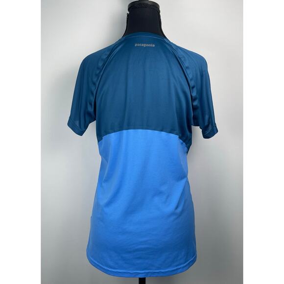 Patagonia Women’s Blue Short Sleeve Performance Running Shirt Size M - Picture 7 of 8